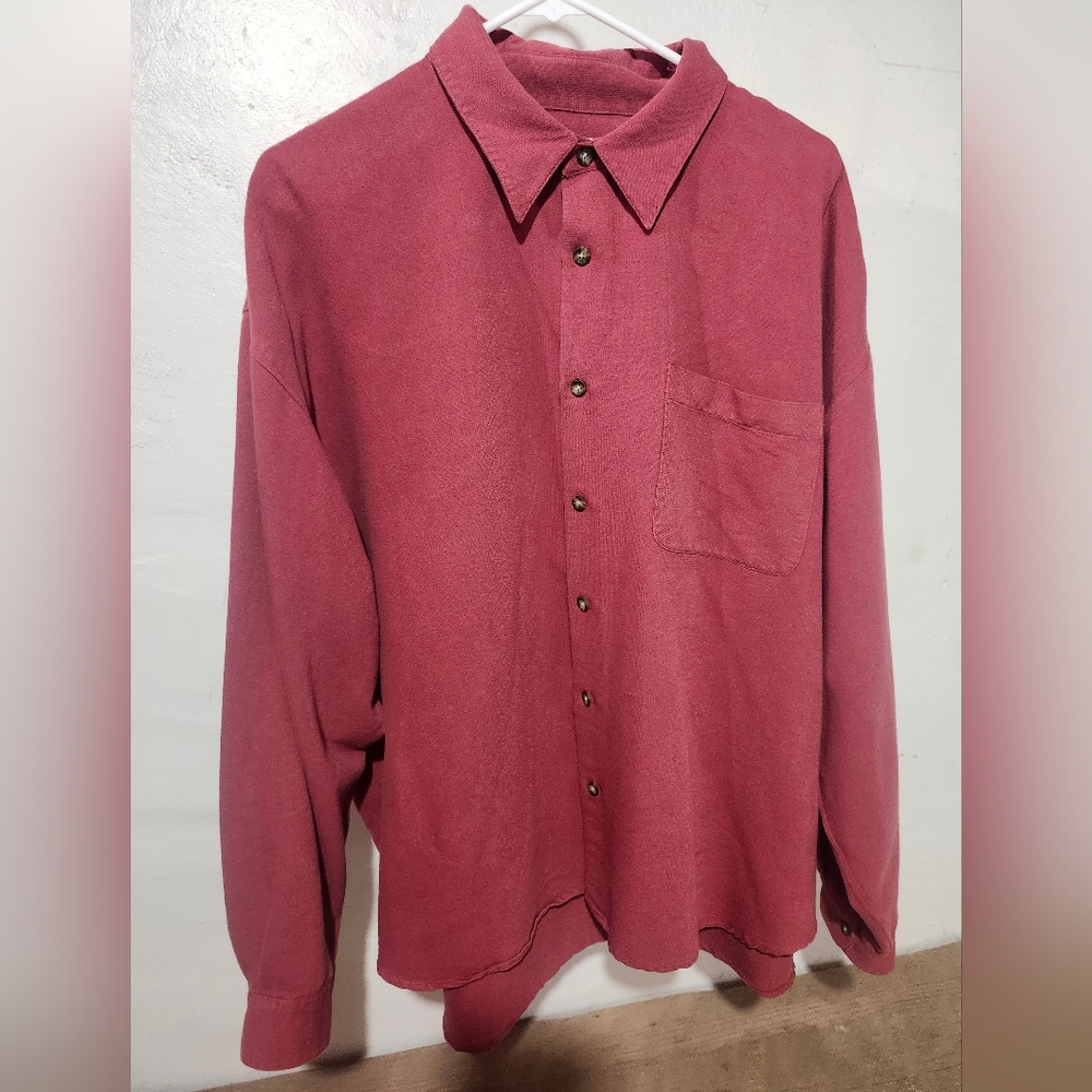 Original Island Sport XXL Mens Button‎ up shirt. Red / Coral tone.